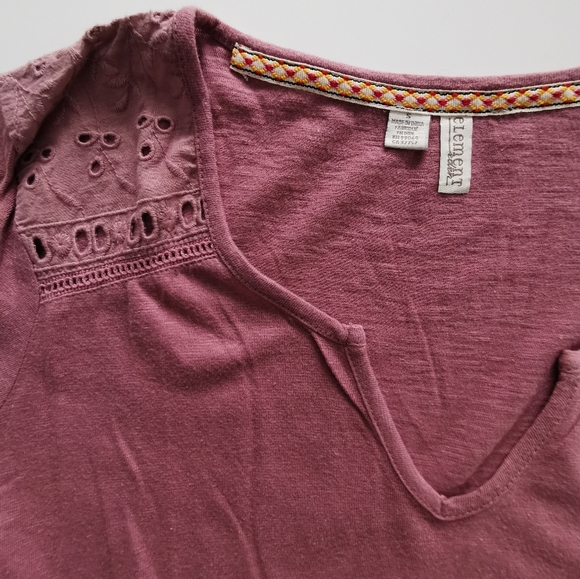 Element Long Sleeve Top Mauve With Lace Details - Picture 3 of 7